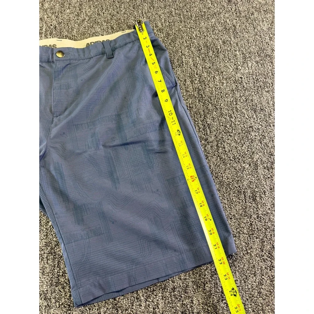Adidas Chino Shorts Mens 38 Blue Geometric Polyester Performance Golf Pockets